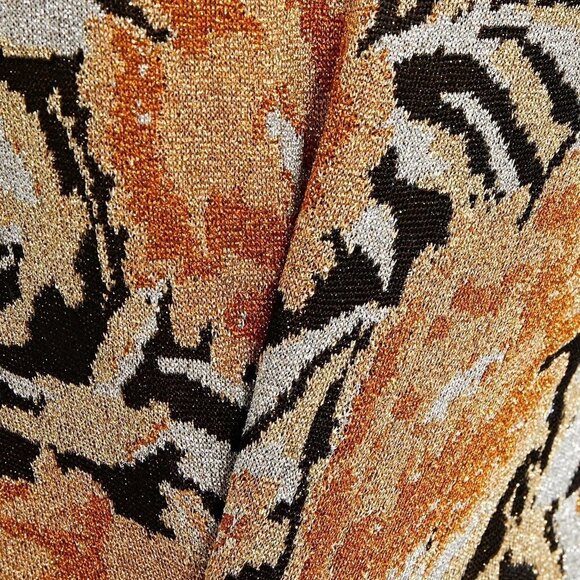 NEW PACO RABANNE Metallic Jacquard-knit Turtleneck Midi Dress - Picture 4 of 12